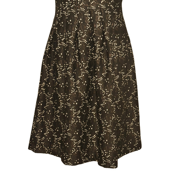 Hazel Anthropologie Black Lace Sleeveless Pleated A Line Zip Up Dress Large - Picture 4 of 11